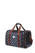 Load image into Gallery viewer, Modway Plaid Denim Double Tent Pet Carrier
