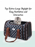 Load image into Gallery viewer, Modway Plaid Denim Double Tent Pet Carrier
