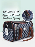 Load image into Gallery viewer, Modway Plaid Denim Double Tent Pet Carrier
